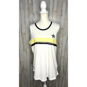 NWT Women's White Yellow‎ Black Striped Vanderbilt Sleeveless Tank Top